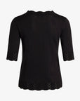 LOUISANN SHORT SLEEVE PULLOVER WITH POINTELLE