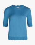 LOUISANN SHORT SLEEVE PULLOVER WITH POINTELLE